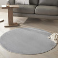 Nourison Home Nourison Essentials Silver Grey 4' x Round Area Rug by NourisonHome