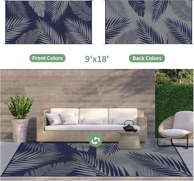 GENIMO Outdoor Rug 9' x 18' Waterproof - Image 2