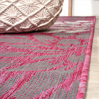 JONATHAN Y Floral Textured Weave Indoor Outdoor Square Area Rug 5X5 - Image 4