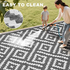 RURALITY Outdoor Rugs 6x9 Feet for Patios Clearance, Plastic Straw Waterproof - Image 4
