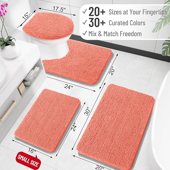 OLANLY Large Bathroom Rugs 50x30, Extra Soft Absorbent Chenille Bath Rugs - Image 2