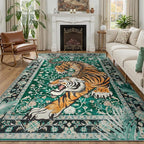 DCX Washable 6x9 Tiger Area Rug, Soft Low Pile Carpet, Kid & Pet Friendly by DCXWashableRug