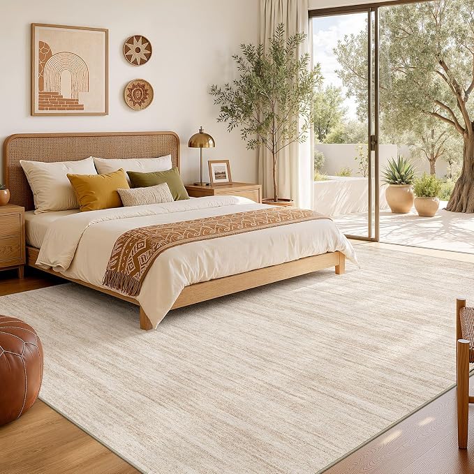 Nakagishi 10X12 Area Rugs Living Room: Washable Large Vintage Rug Neutral - Image 6