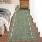 GarveeHome Scalloped Washable Runner Rug 2x8 Runner Modern Non Slip Kitchen by GarveeHome