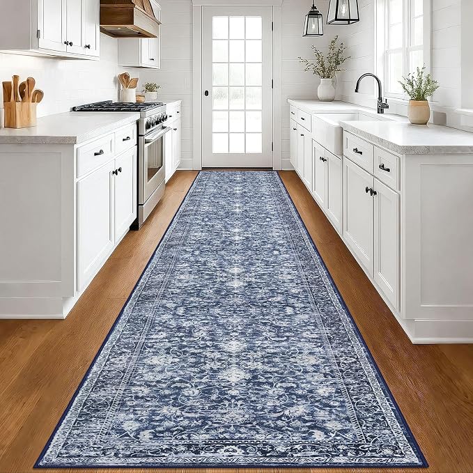KILOCOCO Hallway Runner 3x18 Rug Runner Printed Vintage Floral Washable Kitchen - Image 2