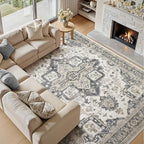 10x12 Washable Area Rugs for Living Room, Large Rug Non Slip Backing Vintage - Image 2