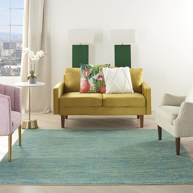 Nourison Home Nourison Essentials Blue Green 5' x Square Area Rug - Image 3