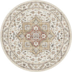 8ft Round Vintage Living Room Area Rug - Image 8