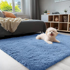 OLANLY 3x5 Machine Washable Small Bedside Rug, Soft Fluffy Shaggy Rugs by OLANLY