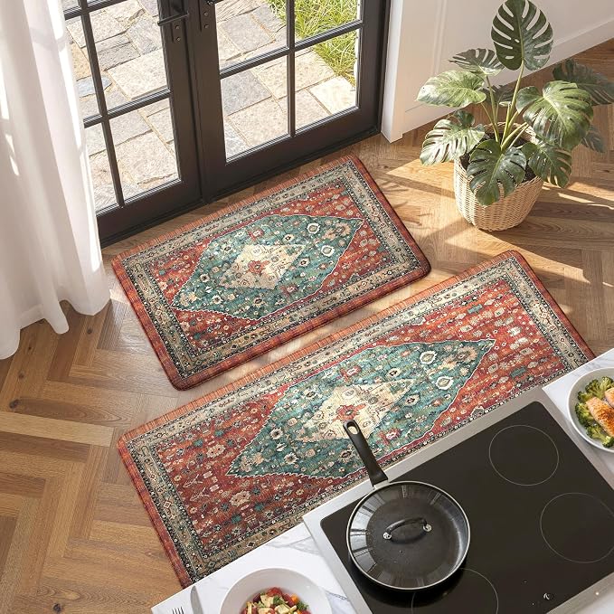 Collive Boho Kitchen Mats 2PCS, Cushioned Kitchen Mat - Image 8