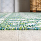 JONATHAN Y Moroccan Geometric Indoor Outdoor Area Rug 4X6 Green/Cream, Ourika - Image 7