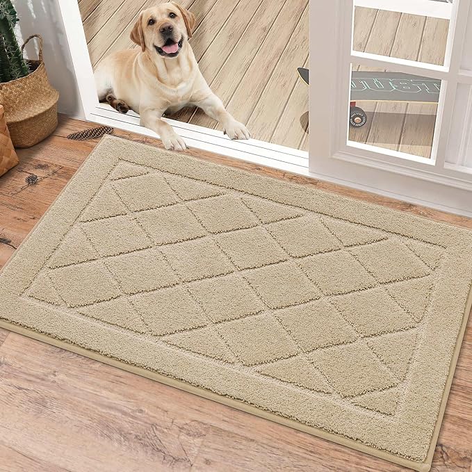 BEQHAUSE Dirt Trapper Door Mat 20" x 32", Doormat Non-Slip Entryway Rugs by BEQHAUSE