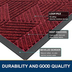 Smiry Front Door Mat Outside Entrance, Heavy Duty Sturdy Natural Rubber Doormat - Image 4