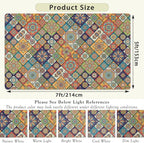 Colorful Mandala Floral Area Rug 5x7 Rust, Washable Large Rugs - Image 2