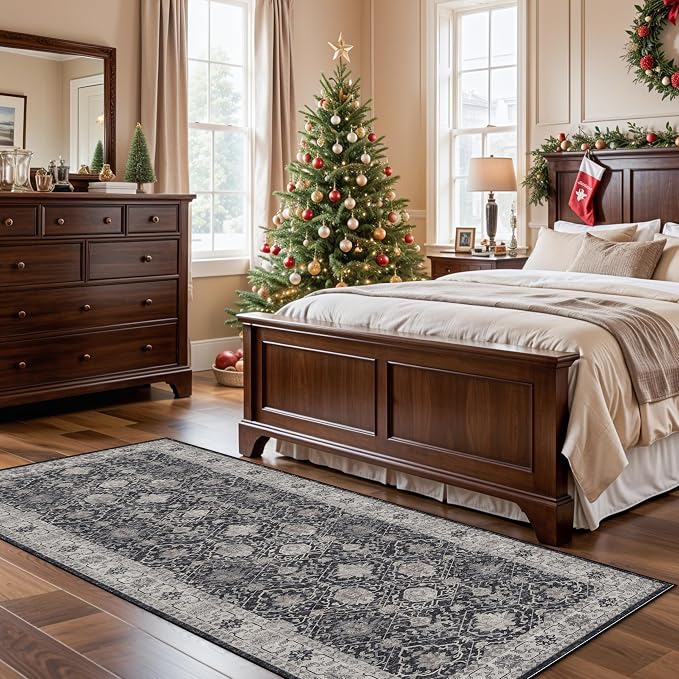 Washable 3x7 Entryway Runner Rug: Farmhouse Wide Kitchen Rug Soft Water - Image 2