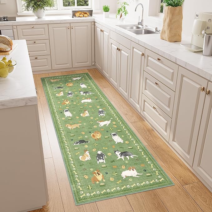 DUKINO 2x6 Washable Runner Rug for Hallway, Non Slip Animal Dog Kitchen Rug - Image 6