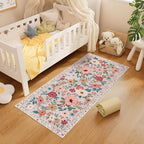 DUKINO 2x5 Runner Rug for Hallway, Washable Kitchen Floral Runner Rug - Image 4