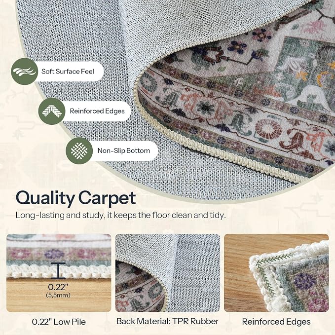 HOOBRO Washable Rug 8 x 10 Area Rugs - Image 8