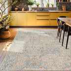 Hazo Haus Boho Beige Blue Living Room Rug 6x8 - Image 6