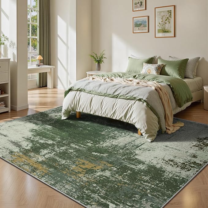 5x7 Area Rugs - Modern Abstract Washable Rug, Ultra Soft Non Slip Low Pile - Image 3