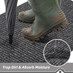BEQHAUSE Dirt Trapper Door Mat 32" x 48" Half Circle Non-Slip Washable Doormats - Image 3