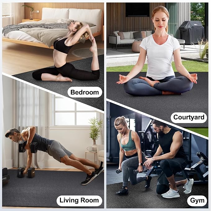 BesWin Large Exercise Mat 8' x 4', Extra Thick Workout Mats - Image 7