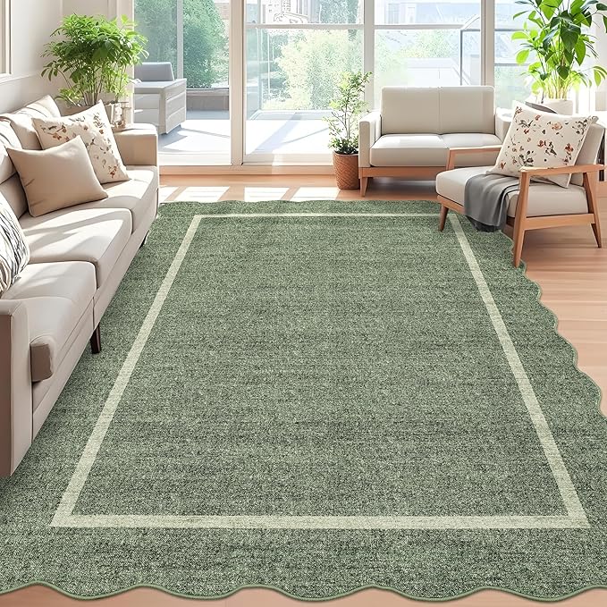 GarveeHome Scalloped Washable Area Rug 6x9 Rug - Image 2