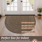 BEQHAUSE Dirt Trapper Door Mat 32" x 48" Half Circle Non-Slip Washable Doormats - Image 2