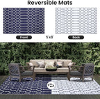 Smiry Outdoor Rug 5x8 ft, Waterproof Reversible Plastic Straw Rugs, Boho - Image 3