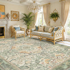 Boho Dining Room Rugs for Under Table 9x12 by HazoHaus