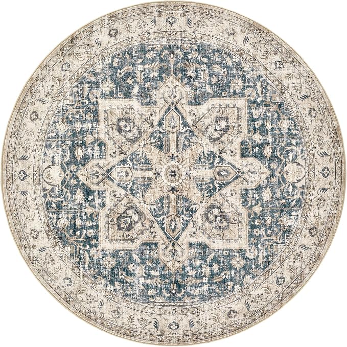 Tortania 4' Round Area Rug Living Room Rugs - Image 9
