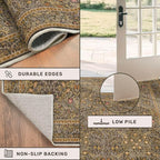 Brown 2'6" x 10' Hallway Runner Rug Non Slip - Image 5