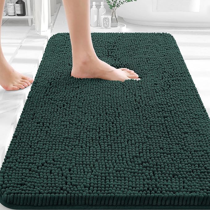 OLANLY Bathroom Rugs 35x24, Extra Soft Absorbent Chenille Bath Rugs, Rubber by OLANLY