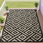 RURALITY Outdoor Rugs 5x8 Feet for Patios Clearance, Plastic Straw Waterproof by RURALITY