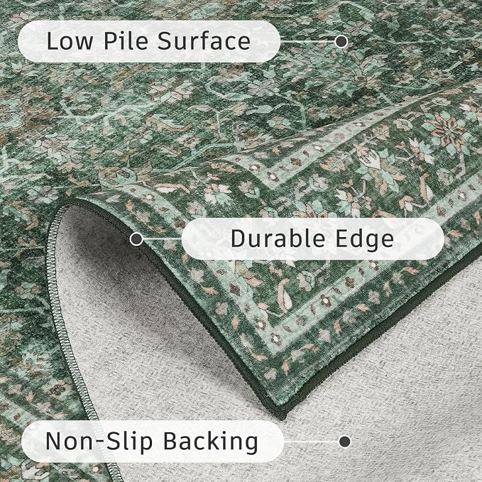 DCX Green 5x7 Rug, Kid & Pet Friendly - Image 5