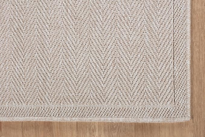 CAMILSON Easy Jute Round Rug 4ft Indoor Outdoor Off-White Color Fiber Area Rugs - Image 3