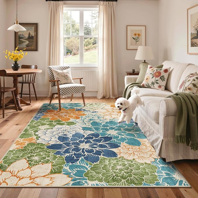 GENIMO Indoor Outdoor Area Rug 9'x12', Machine Washable Rugs - Image 4