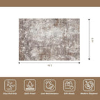Area Rugs for Living Room: 6x9 Washable Neutral Abstract Rug for Bedroom Large - Image 2