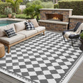 HUGEAR Outdoor Waterproof Rug 6'x9' Plastic Straw Rugs Washable Reversible by HUGEAR