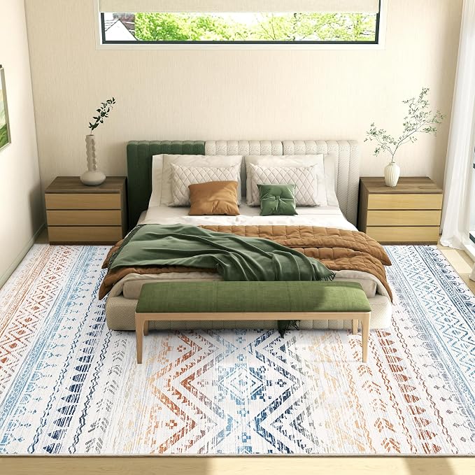 Miukiki 8x10 Area Rug for Living Room Moroccan Washable Rugs Non Slip Indoor - Image 8