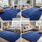 6x9 Area Rugs for Living Room Rug: Soft Fluffy Shag Navy Blue Rugs for Bedroom - Image 7