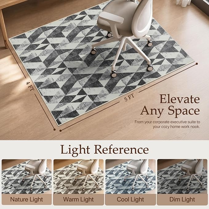 48"x60" Office Chair Mat for Hardwood Tile Floor, Under Desk Carpet Protector - Image 8