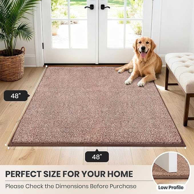 PURRUGS Dirt Trapping Door Mat 48" x 48", Non-Slip Machine Washable Entryway Rug - Image 8