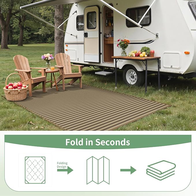 GENIMO Outdoor Rug for Patio Clearance, Lightweight Waterproof RV Camping Mat - Image 7