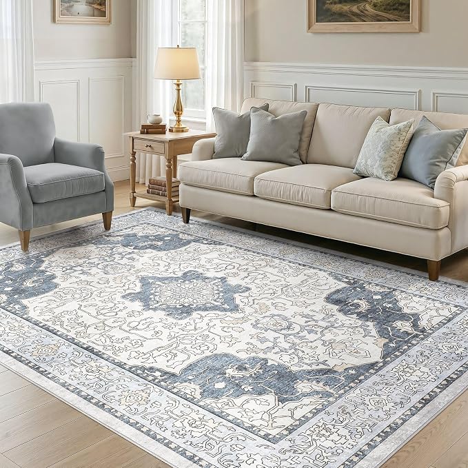 cotiled 8x10 Area Rug Machine Washable Vintage Carpet - Image 5