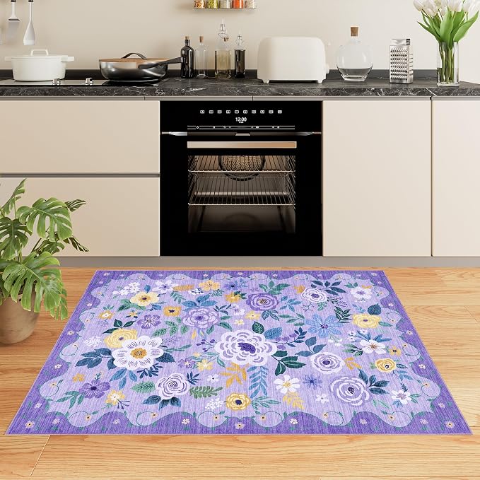 DUKINO 3x5 Area Rug, Floral Rugs - Image 5