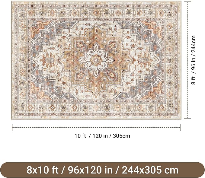 befbee Washable Area Rug 8x10, Large Soft Rugs - Image 2