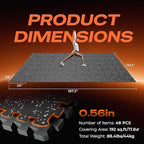 SUPERJARE 0.56'' Thick 48 Pcs 192 Sq Ft Rubber Top Exercise Equipment Mats - Image 7