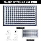 HUGEAR Outdoor Waterproof Rug 6'x9' Plastic Straw Rugs Washable Reversible - Image 2