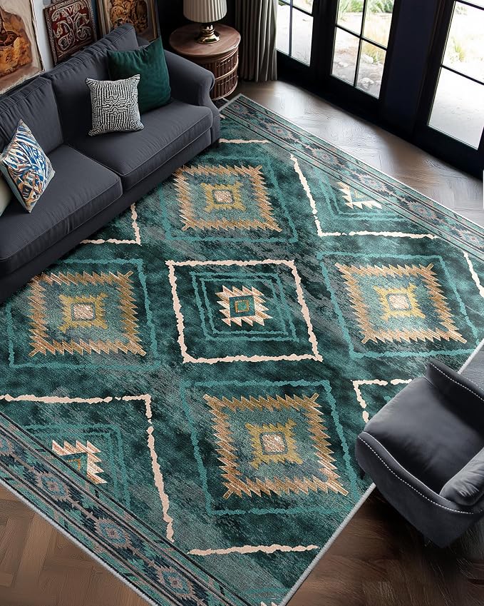 BESTSWEETIE Area Rug 8x10 Rug Machine Washable Non-Slip Low Pile Print Pattern by BESTSWEETIE